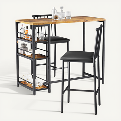 Ensemble Table De Bar Avec 2 Chaises Table De Bar Marron De 91 Cm Ensemble Table De Bar Avec 2 Chaises Table De Bar Marron De 91 Cm