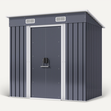 Abri De Jardin Métal 1,99 ㎡ Acier Galvanisé Cabanon Anthracite Sur Terrain 183 X 109 X 182 Cm Abri De Jardin Métal 1,99 ㎡ Acier Galvanisé Cabanon Anthracite Sur Terrain 183 X 109 X 182 Cm