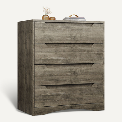 Commode 4 Tiroirs Chiffonnier Gris Foncé 72 X 41 X 82 Cm Commode 4 Tiroirs Chiffonnier Gris Foncé 72 X 41 X 82 Cm