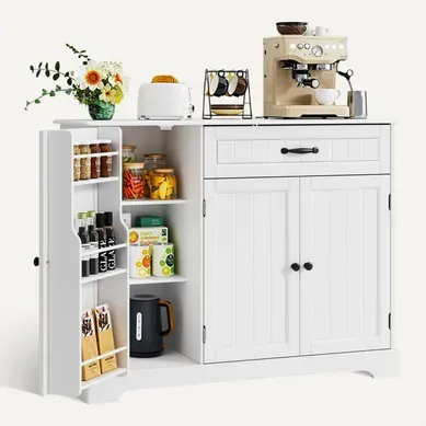 Buffet De Cuisine 3 Portes 1 Tiroir 105 X 40 X 84.5 Cm Blanc Buffet De Cuisine 3 Portes 1 Tiroir 105 X 40 X 84.5 Cm Blanc