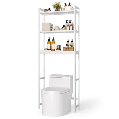étagère Salle De Bain 3 Niveaux 63x26x170cm Blanc étagère Salle De Bain 3 Niveaux 63x26x170cm Blanc