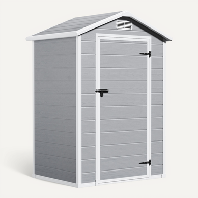 Abri De Jardin Résine Gris Anti-uv 1.1 M² Avec Porte Verrouillable Et Fenêtre,122x92cm Abri De Jardin Résine Gris Anti-uv 1.1 M² Avec Porte Verrouillable Et Fenêtre,122x92cm