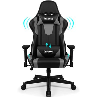 Chaise Gaming, Fauteuil Gaming Inclinable 90° à 165° ,accoudoirs Réglables, Charge 150kg, noir-gris Chaise Gaming, Fauteuil Gaming Inclinable 90° à 165° ,accoudoirs Réglables, Charge 150kg, noir-gris