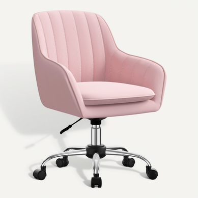 Chaise de bureau, Fauteuil De Bureau avec accoudoirs, Velours,Hauteur Réglable,Rotation à 360°,Rose Chaise de bureau, Fauteuil De Bureau avec accoudoirs, Velours,Hauteur Réglable,Rotation à 360°,Rose