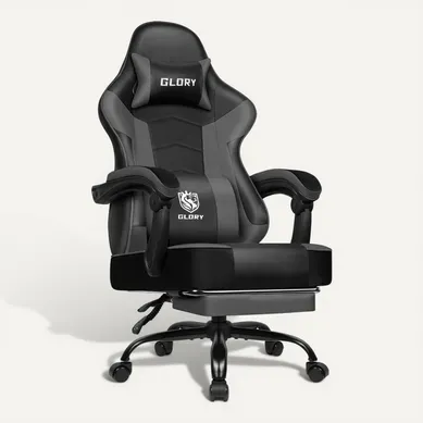 Chaise Gaming,fauteuil Gamer Avec Coussin Lombaire Et Repose-pieds,charge 150kg,noir-gris Chaise Gaming,fauteuil Gamer Avec Coussin Lombaire Et Repose-pieds,charge 150kg,noir-gris