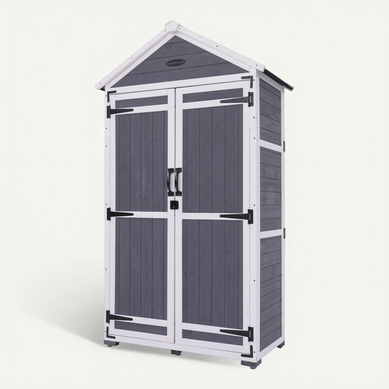 Abri De Jardin En Bois Avec Toit En Appentis Protégé UV, 99.3 × 56.5 × 178 Cm Abri De Jardin En Bois Avec Toit En Appentis Protégé UV, 99.3 × 56.5 × 178 Cm