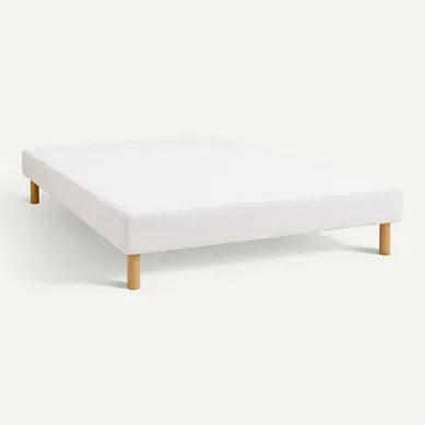 Sommier Tapissier Blanc 130x190 Cm - Fabrication Française Artisanale - Pieds s - Hauteur Avec Sommier Tapissier Blanc 130x190 Cm - Fabrication Française Artisanale - Pieds s - Hauteur Avec