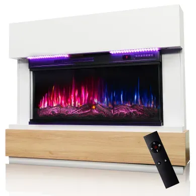 36'' Cheminée Électrique, 1000/2000W, Flamme 3D, Bandeau LED, Meuble Incluse 36'' Cheminée Électrique, 1000/2000W, Flamme 3D, Bandeau LED, Meuble Incluse