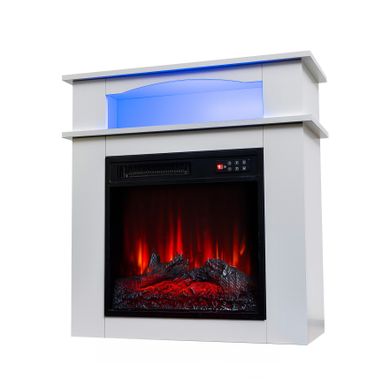 18'' Cheminée Électrique, 900/1800W, Flamme 3D, Bandeau LED, Meuble Incluse 18'' Cheminée Électrique, 900/1800W, Flamme 3D, Bandeau LED, Meuble Incluse