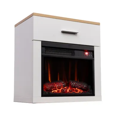 14'' Cheminée Électrique, 1000W, Flamme 3D, Table de Chevet Incluse 14'' Cheminée Électrique, 1000W, Flamme 3D, Table de Chevet Incluse