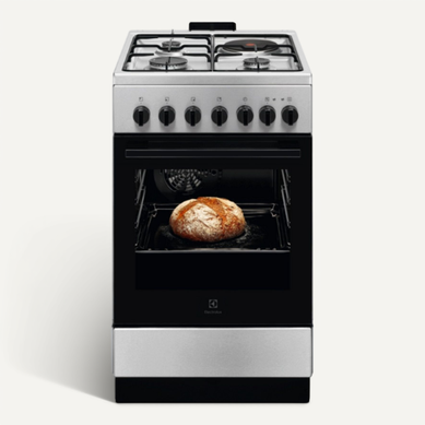 Cuisinière Mixte 3 foyers gaz + 1 électrique Inox - Lkm520011x Cuisinière Mixte 3 foyers gaz + 1 électrique Inox - Lkm520011x