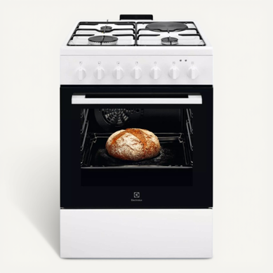 Cuisinière Mixte 3 foyers gaz + 1 électrique - Lkm624022w Cuisinière Mixte 3 foyers gaz + 1 électrique - Lkm624022w