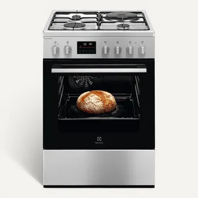 Cuisinière mixte ELECTROLUX EKM668989X 4 foyers Inox Cuisinière mixte ELECTROLUX EKM668989X 4 foyers Inox vue de face