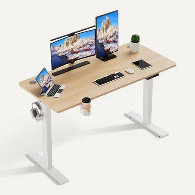 Bureau Assis Debout 140x70cm,fonction Mémoire Et Anti-collision,port USB Et Type C,70-119cm