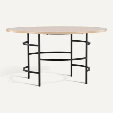 Table De Repas Ronde Ø140 Cm Copenhagen Beige, Noir