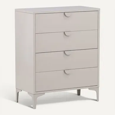 Commode 4 Tiroirs "piring" 98cm Beige Commode 4 Tiroirs "piring" 98cm Beige