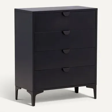 Commode 4 Tiroirs "piring" 98cm Noir Commode 4 Tiroirs "piring" 98cm Noir