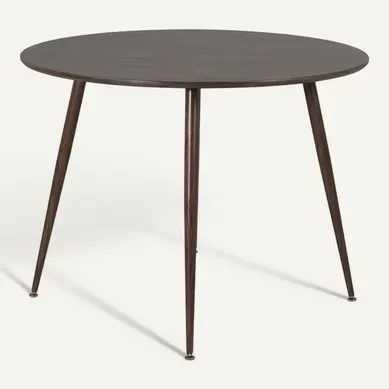 Table Ronde En Mdf Et Acier Plaza 100 Cm Noyer