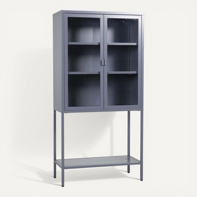 Vitrine En Acier 2 Portes Misha Gris
