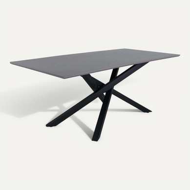 Table De Repas 90 X 180 Cm Piazza Gris, Noir