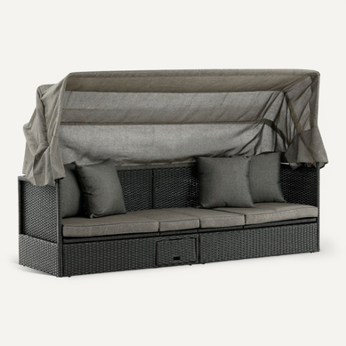 Canapé De Jardin Avec Toit "nopy" 200cm Noir Canapé De Jardin Avec Toit "nopy" 200cm Noir