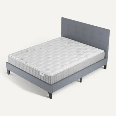 Ensemble 160x200 cm, lit avec tête de lit + matelas ressorts ensachés, ép. 25cm à mémoire de forme