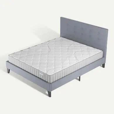 Ensemble 140x190 Cm, Matelas Mousse Accueil Latex + Lit Avec Tête De Lit Ensemble 140x190 Cm, Matelas Mousse Accueil Latex + Lit Avec Tête De Lit