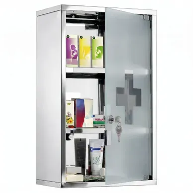 Armoire À Pharmacie Murale - Acier Inoxydable Et Verre - (30x18x50 Cm) Armoire À Pharmacie Murale - Acier Inoxydable Et Verre - (30x18x50 Cm)