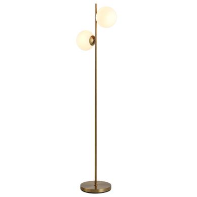 Lampadaire 2 Abat-jours En Verre Avec Pied En Métal 39x28x165 Cm Lampadaire 2 Abat-jours En Verre Avec Pied En Métal 39x28x165 Cm