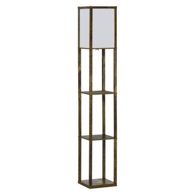 Lampadaire Avec 3 étagères En Bois Et Mdf 26x26x160 Cm Lampadaire Avec 3 étagères En Bois Et Mdf 26x26x160 Cm