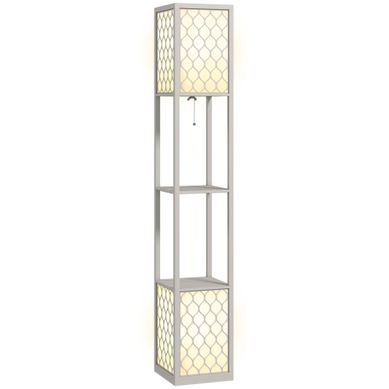 Lampadaire étagère Avec 2 Tablettes Et Interrupteur À Tirette Noir Et Blanc 26x26x156 Cm Lampadaire étagère Avec 2 Tablettes Et Interrupteur À Tirette Noir Et Blanc 26x26x156 Cm
