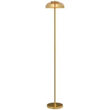 Lampadaire LED Avec Interrupteur Au Pied En Métal Et Verre Laiton 25x25x134 Cm Lampadaire LED Avec Interrupteur Au Pied En Métal Et Verre Laiton 25x25x134 Cm