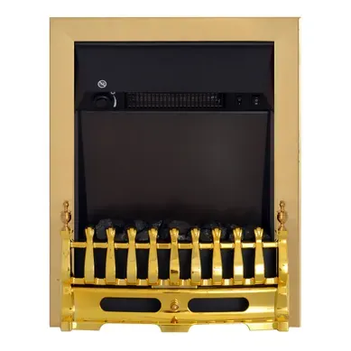 Cheminée Électrique Sur Pied En Métal Effet Flammes 1000/2000w 48,2x18,5x59,2cm, Doré Cheminée Électrique Sur Pied En Métal Effet Flammes 1000/2000w 48,2x18,5x59,2cm, Doré