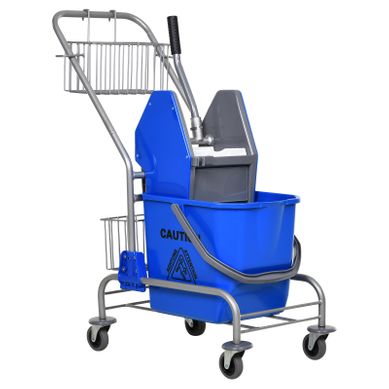 Chariot De Nettoyage Professionnel Avec Seau De 26 L Et Panier De Rangement, Bleu 73l X 45l X 95h Cm Chariot De Nettoyage Professionnel Avec Seau De 26 L Et Panier De Rangement, Bleu 73l X 45l X 95h Cm