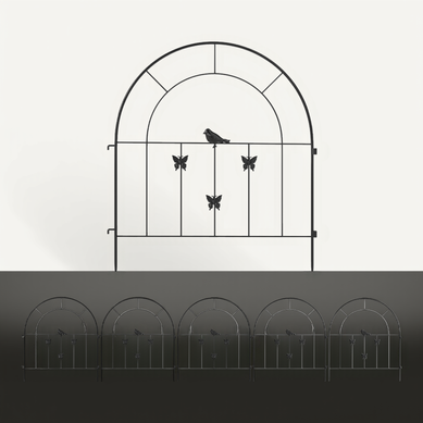 Clôture En Acier 300 Cm X 70 Cm Haut élément Décoratif Pour Animaux Noir Clôture En Acier 300 Cm X 70 Cm Haut élément Décoratif Pour Animaux Noir