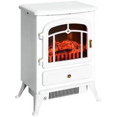 Cheminée électrique Avec Effet Flamme, Surchauffe, Blanc, 41,5x28x54,8cm, 950/1850w Cheminée électrique Avec Effet Flamme, Surchauffe, Blanc, 41,5x28x54,8cm, 950/1850w