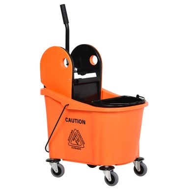 Chariot De Nettoyage Avec Seau Mobile Et Essoreuse 36 L, Noir/orange 54x41x91,5 Cm Chariot De Nettoyage Avec Seau Mobile Et Essoreuse 36 L, Noir/orange 54x41x91,5 Cm