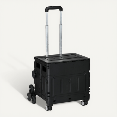 Caddie Pliable 80 Kg Avec Poignée Télescopique Et Couvercle, Monte-escalier, , Noir Caddie Pliable 80 Kg Avec Poignée Télescopique Et Couvercle, Monte-escalier, , Noir