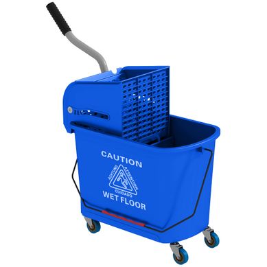 Chariot De Nettoyage Avec Seau De 20 L, Essoreuse Et Séparateur, Bleu 60l X 27l X 70,5h Cm Chariot De Nettoyage Avec Seau De 20 L, Essoreuse Et Séparateur, Bleu 60l X 27l X 70,5h Cm