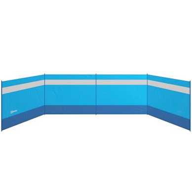 Pare-vent De Camping En Tissu Avec Fenêtre, 725 X 140 Cm, Bleu, Avec Sac De Transport