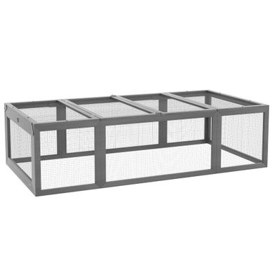 Cage Pour Lapin En Bois De Sapin, Hiver, Toit Ouvrant, 180x90x48 Cm, Gris Cage Pour Lapin En Bois De Sapin, Hiver, Toit Ouvrant, 180x90x48 Cm, Gris