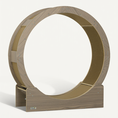 Roue Pour Chat En Bois De Noyer Avec Frein Et Griffoir, 91 Cm Pour Activité Saine Roue Pour Chat En Bois De Noyer Avec Frein Et Griffoir, 91 Cm Pour Activité Saine