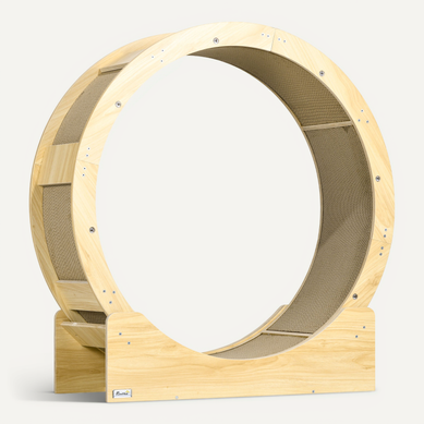 Roue Pour Chat En Chêne 91 Cm Avec Frein Et Griffoir, Pour Mouvement Sain Et Détente Roue Pour Chat En Chêne 91 Cm Avec Frein Et Griffoir, Pour Mouvement Sain Et Détente