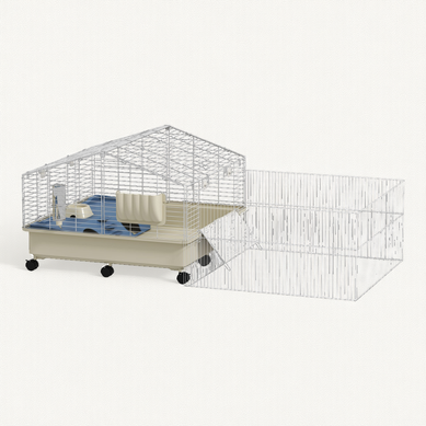 Cage Pour Petits Animaux En Métal Avec Enclos, Rampes, Bouteille D'eau En Blanc Cage Pour Petits Animaux En Métal Avec Enclos, Rampes, Bouteille D'eau En Blanc