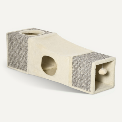 Tunnel Pour Chat En Sisal, Avec Balle De Jeu, 98x30x30 Cm, Brun Et Beige Tunnel Pour Chat En Sisal, Avec Balle De Jeu, 98x30x30 Cm, Brun Et Beige