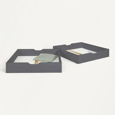 Lot De 2 Tiroirs Pour Lit Superposé Aaron   Anthracite 90x190 Cm