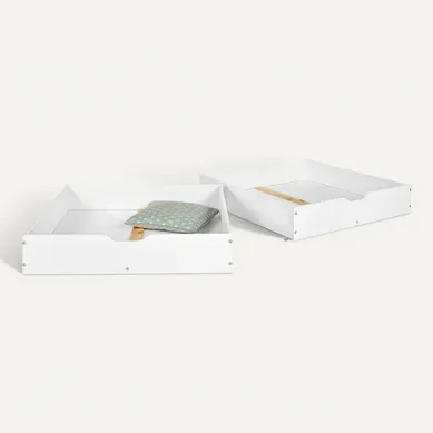 Lot De 2 Tiroirs Pour Lit Superposé Aaron   Blanc 80x190 Cm