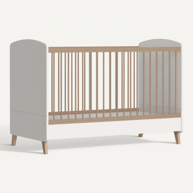 Lit Bébé Évolutif Kombu Blanc Et Bois 70x140 Cm Lit Bébé Évolutif Kombu Blanc Et Bois 70x140 Cm