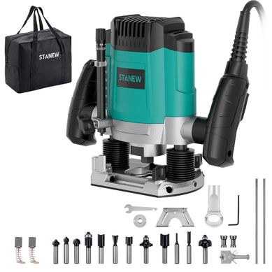 Défonceuse électrique 1200 W, 6 Vitesses Réglables, Fournie Avec Sac De Rangement Défonceuse électrique 1200 W, 6 Vitesses Réglables, Fournie Avec Sac De Rangement
