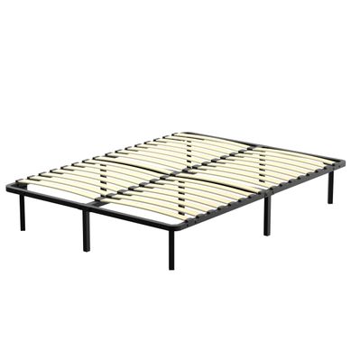 Sommier Cadre À Lattes 140x190cm Sommier À Lattes Sur Pieds , 9 Pieds Inclus